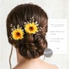 Asooll Sunflower Wedding Hair Pins Gold Pearl Hair Accessories Leaf