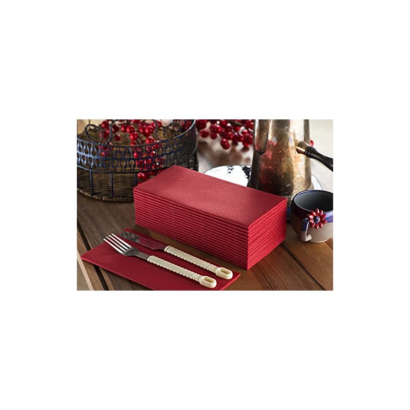 Servilletas Papel Rojo Toallas Desechables Lino Invitados Mano Suaves Absorbentes