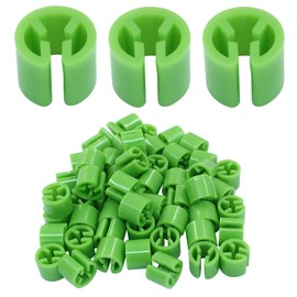 Rierdge 100Pcs Clothes Hanger Marker Blank Clothing Colored Tag Buckle, Plastic Garment Size Markers for DIY Snap Labels, Light Green