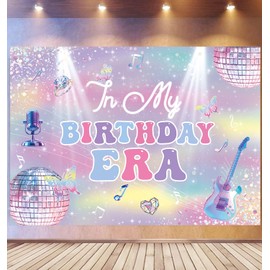 in My Birthday Era Backdrop Era's Girls Birthday Party Decoration Disco Balls Glitter Music Singer birthday party Banner Background for Girls Birthday Party Photo Booth Props (7X5FT)