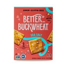 Better with Buckwheat Sea Salt Crackers, 3-Pack - A Complete Protein, Gluten-Free Crackers, Healthy Snack Crackers, Grain-Free, Non-GMO, Sugar-Free - Pair with Cheese, Hummus & Dips