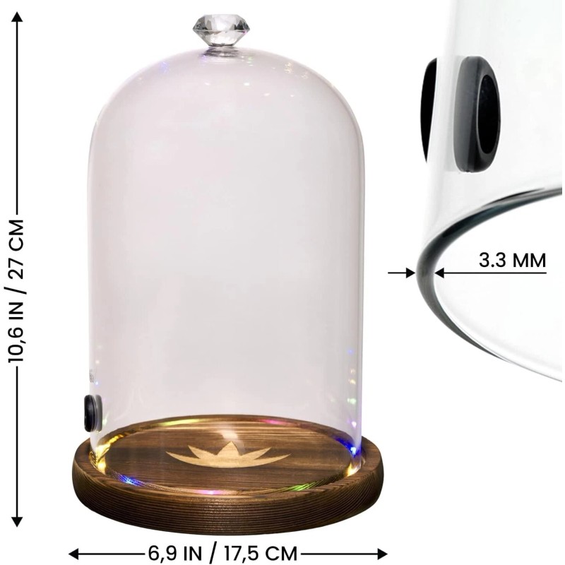 Generic Smoking Gun Accessory LED lights Glass Dome 10.2 x