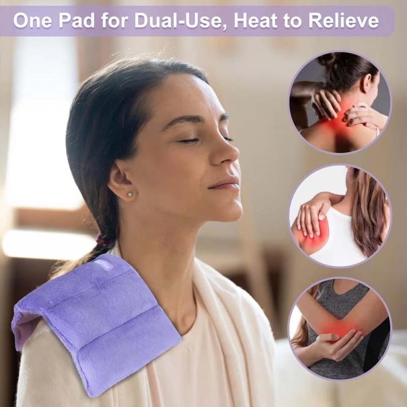 SuzziPad Heating Pad Microwavable, 6.5x12” Reusable Heat Pads (Purple)
