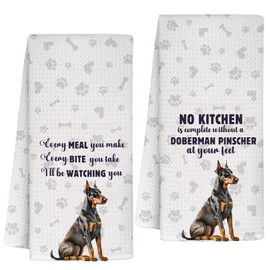 InnoBeta Doberman Pinscher Gifts, Kitchen Towel 2 Pack with Doberman Pinscher, 16x24 in Microfiber Dish Tea Towel, Hand Towel Gifts for Housewarming, Birthday, Christmas