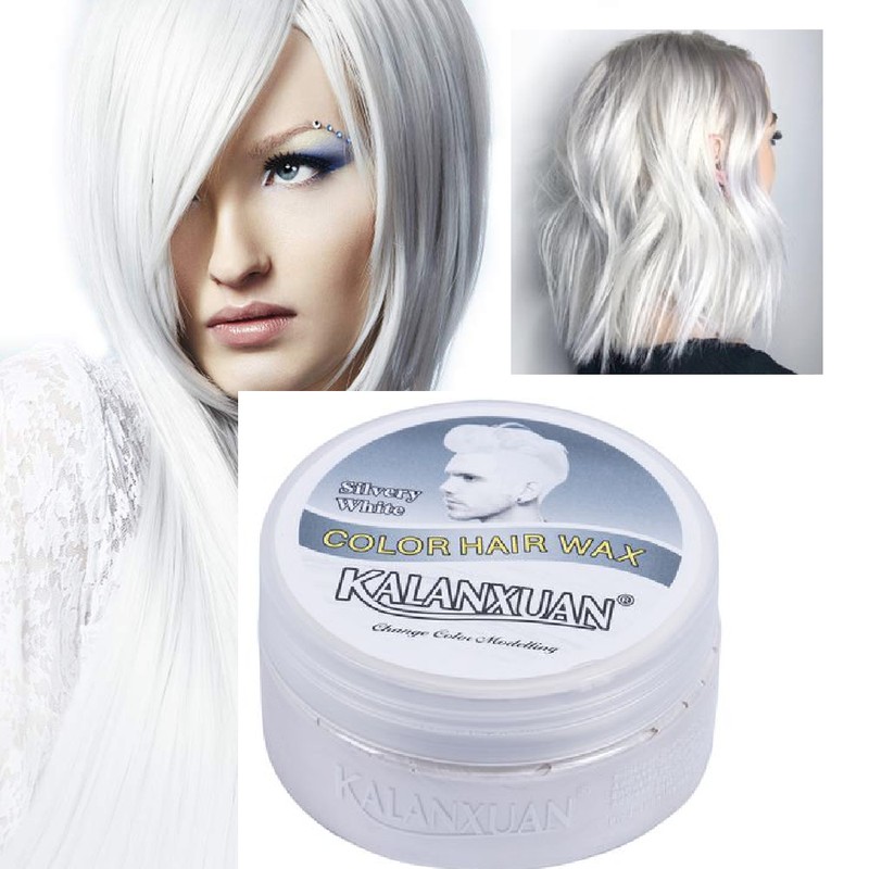 [White] Temporary Hair Wax Gel Mud Rambut Pewarna Lilin Sementara