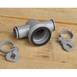 Bestway Pool T-Joint Pump Hose Connector with Hose Clamps