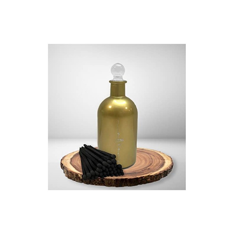 Altoona Glass Jar of Matches 6.5" 70 Black Matches Striker