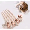 LOHGOU 2 Pcs Rhinestones Butterfly Hair Side Combs Bride Crystal
