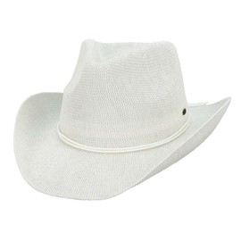 C.C Sparkly Sequin Cowboy Hat with Suede String Trim, Pastel Ivory