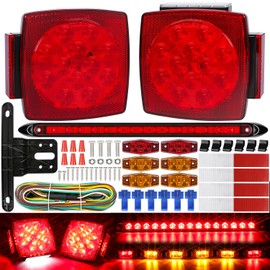 LINKITOM Submersible LED Trailer Tail Light Kit, Super Bright Brake Stop Turn Reverse Tail License Lights for Under 80 Inch Trailer Boat Utility Trailer Marine Camper RV