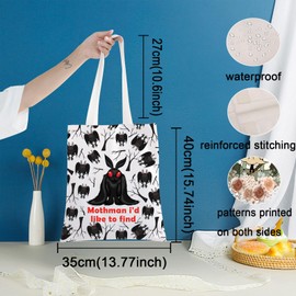 KEYCHIN Mothman Tote Bag Mothman Fans Gifts Mothman I'd Like To Find Shoulder Bag Mothman Cryptid Creature Gifts, Mothman I'd