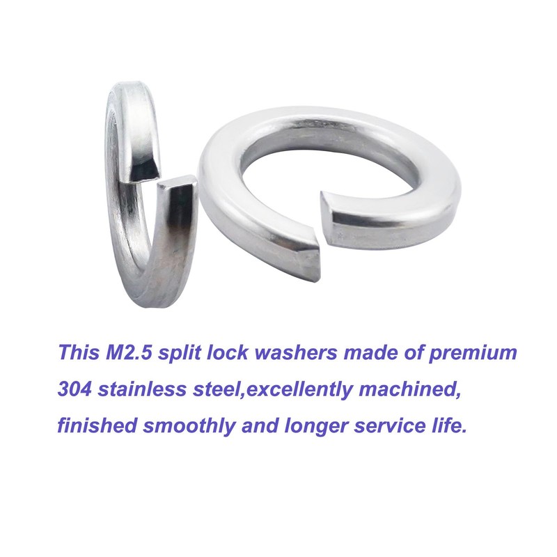 Fajoeda Pack of 100 Spring Washers M2.5, A2 V2A Stainless