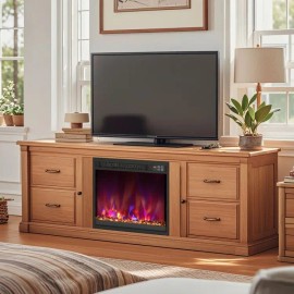 1500W Electric Fireplace Insert 18/23/26 Inch with Remote Control Home Heating SolutionSize: Size 18 inches