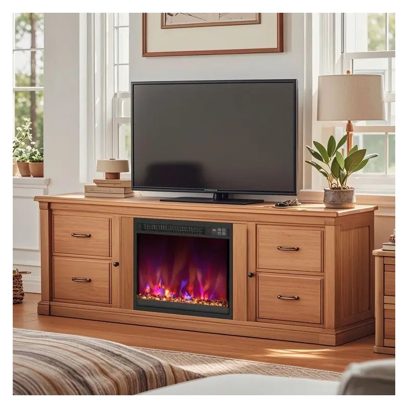 1500W Electric Fireplace Insert 18/23/26 Inch with Remote Control Home