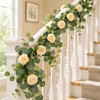 2 Pack 12FT Artificial Eucalyptus Flower Garland with 6 Champagne