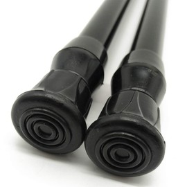 TIHOOD 4PCS 15.7"-21" Spring Tension Curtain Rod Adjustable Length Cupboard Bars Curtain Rod (Black)