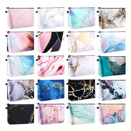 20 Pcs Cosmetic Bag for Women Makeup Bags with Zipper Makeup Pouch Waterproof Portable Travel Toiletry Bag Accessories Organizer Pencil Case for Women Girls Teacher Birthday Friendship Gifts (Marble)