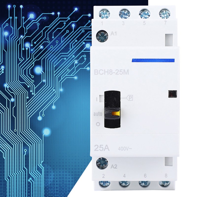 BCH8-25M 4P 25A Household AC Modular Contactor with Manual Control