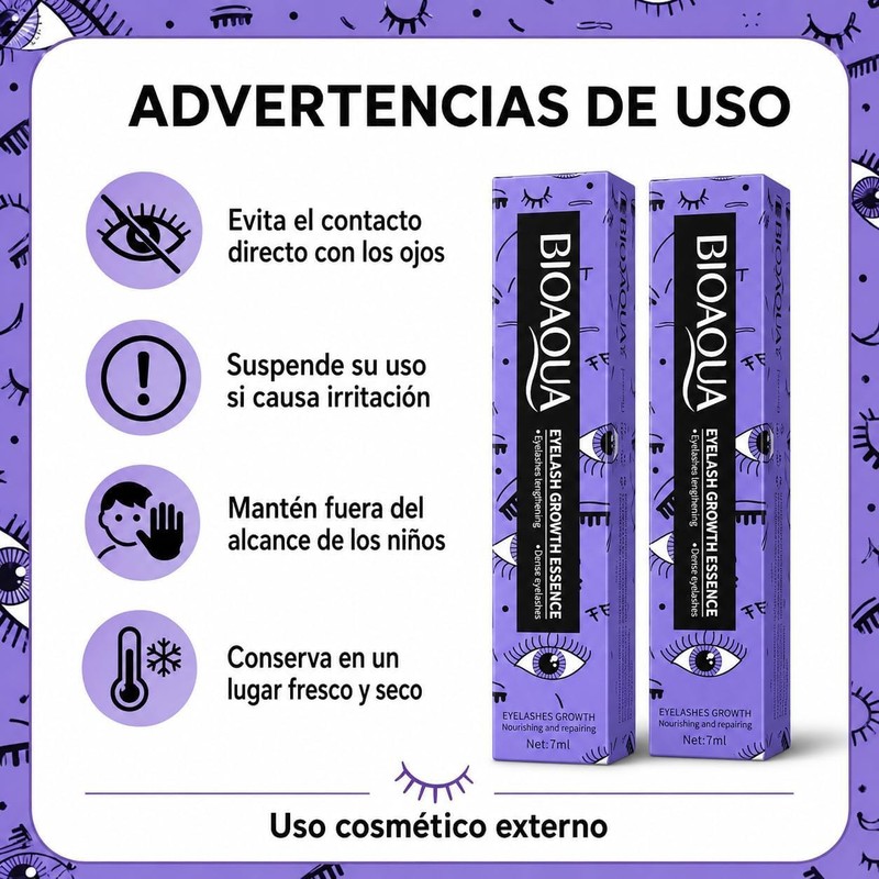 BIOAQUA Pack 2 Serum para Cejas, Pestañas, Línea del Cabello