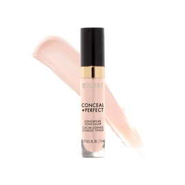 Milani Conceal + Perfect Longwear Concealer Full Coverage Infused with Hyaluronic Acid & Vitamin E, Cover Dark Circles, Blemishes & Skin Imperfections for Long-Lasting Wear - Ivory Rose