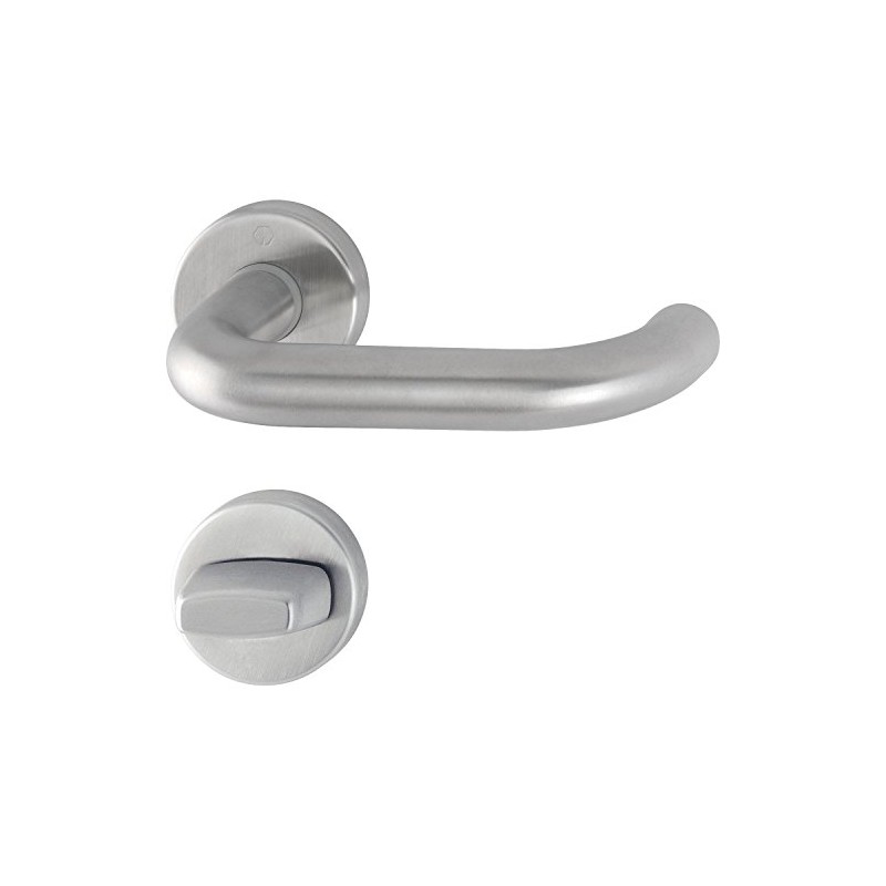 Hoppe Paris Door Handle Set with Rosette WC, Stainless Steel