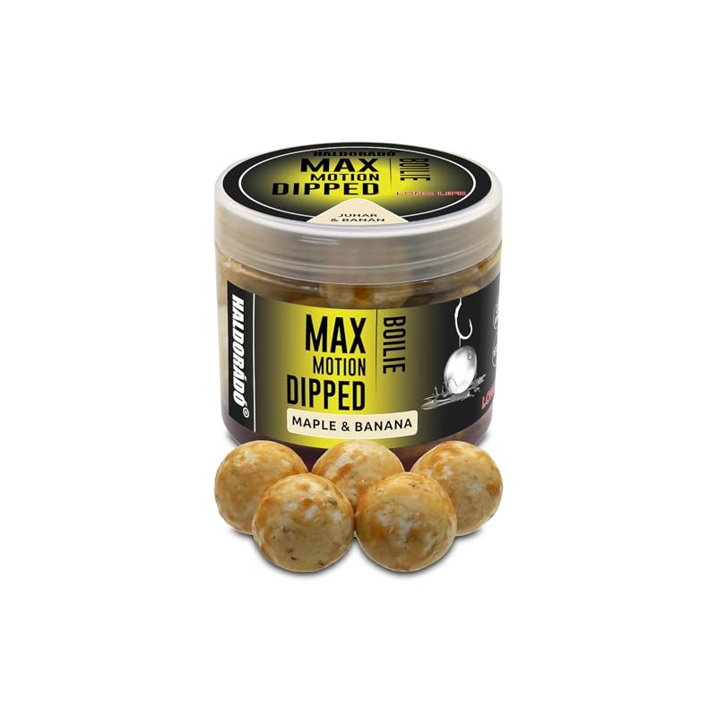 Haldorado Max Motion Dipped Boilie, Maple & Banana Flavor, 20mm,