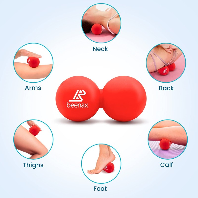 Beenax Peanut Massage Ball - Double Lacrosse Ball - Perfect