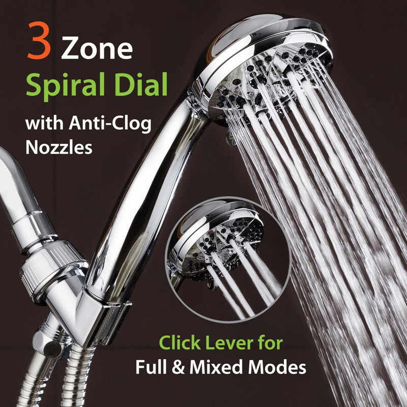 AquaDance For California High Pressure 6-Setting 3.5" Chrome Face Handheld