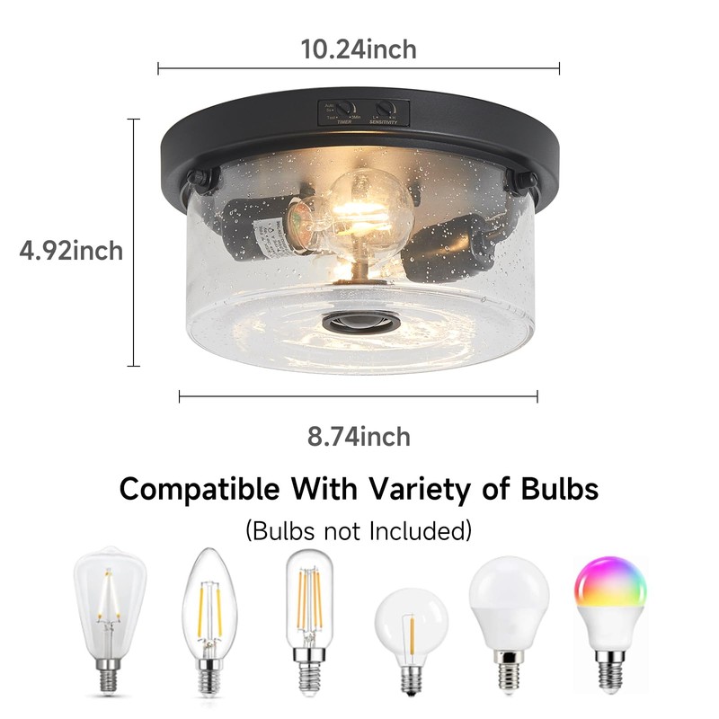 Yisuro Motion Sensor Outdoor Ceiling Light, Flush Mount Porch Exterior