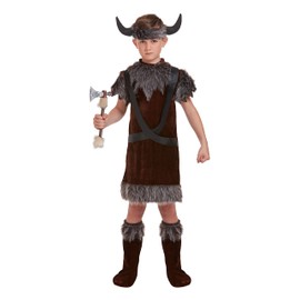 HENBRANDT Children’s Viking Boy Dragon Tamer Fancy Dress Costume with Horned Headpiece Boys Viking Outfit for Kids (Age 10-12)