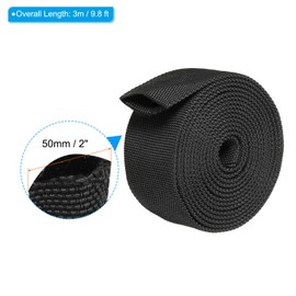 PATIKIL 2 Inch ID 10 ft Nylon Protective Hose Sleeve Cable Cover Sheath Protection for Welding TIG Hydraulic Hose Black