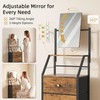 HIGDBFE Vanity Dresser with Mirror & 4 Drawers, Rustic Brown,