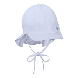 Sterntaler Baby Boys Peaked Cap with Neck Protection, White