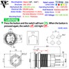 15Amp 16mm Latching Push Button Switch 5/8" Waterproof IP67 110V