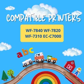 812XL Remanufactured for Epson 812XL Ink cartridges Combo Pack 812 XL T812 for Workforce Pro WF-7840 WF-7820 WF-7310 EC-C7000 Printer 6 Pack 3 Black 1 Cyan 1 Magenta 1 Yellow