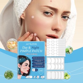 240 Pcs Large Hydrocolloid Acne Patches with Tea Tree Oil, 4 Sizes & Shapes for Face, Large Pimple Patches, Chin, Body & Nose | Fleck Spot Treatment Stickers