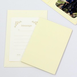 Yamada Bratwurst Paper Store Solid Cover Photo Paper 2l Size 2 Surface Vertical (with envelopes, Message Cards: Ivy) , crema