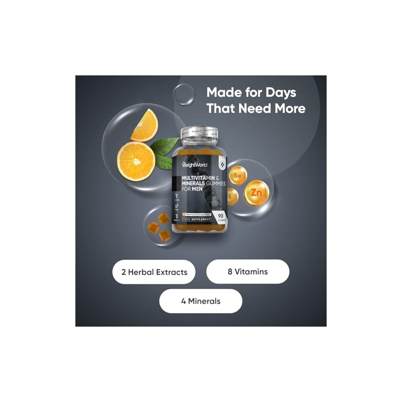 WeightWorld Multivitamin Gummies for Men | 90 Vegan Gummies