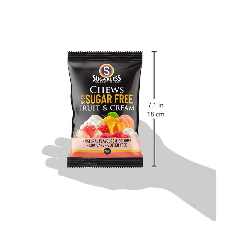 Sugarless Confectionery Fruit & Cream Chews 70 g