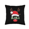 Santa Hat Reindeer Mama Joyful Delight Merry Christmas Throw Pillow