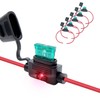 Waterproof in-line ATO/ATC LED Fuse Holder,12 AWG for Automotive, Marine（5