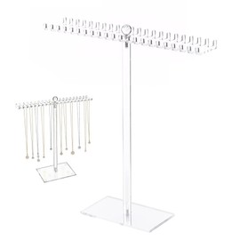 CVASNF Acrylic Jewellery Stand, Transparent Chain Stand, Jewellery Storage, Jewellery Holder with 40 Hooks, Jewellery Stand for Chains, Organisers, Earrings, Rings, Watches and Bracelets