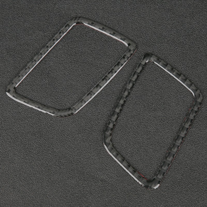 2pcs Carbon Fiber Dashboard Air Vent Cover Trim Paste Installation