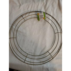 Floral Garden 14 IN ROUND GOLD COLOR METEAL WREATH RING