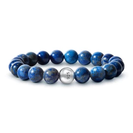PURAJA Gemstone Bracelet Made of Real Natural Stone | 8 mm Ball Bracelet with 925 Sterling Silver Pearl, One size, Gemstone, Aventurine