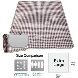 LRUUIDDE Picnic Blankets Waterproof Foldable, 80x80’ Extra Large Picnic Dual-layer
