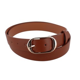 CTM Women's Plus Size Belt with Centerbar Buckle (Pack of 2 Colors), Black & Cognac