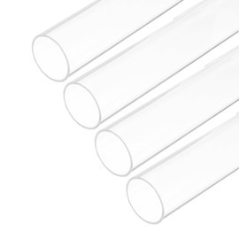 MECCANIXITY Acrylic Pipe Clear Rigid Round Tube 34mm ID 40mm OD 10" for Lamps and Lanterns, Water Cooling System 4pcs
