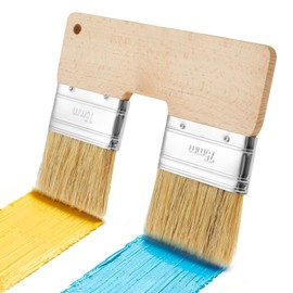 3 Inch Natural Bristle Limewash Paint Brush U-Shaped Double Paint Brush for Limewash on Brick and Interior Walls, Artist Wall (1 Pack)
