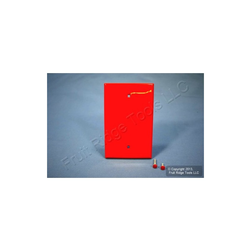 Leviton 1-Gang Blank Wallplate, Midway Size, PJ13-R, Red